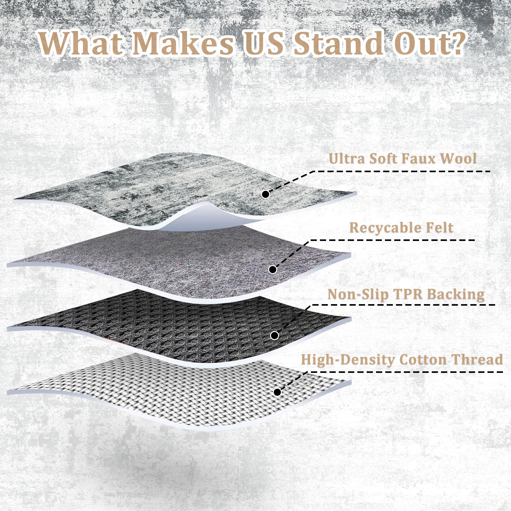 Garvee Modern Abstract Area Rug for High-Traffic Living Room, Bedroom, Kitchen, and Dining Spaces