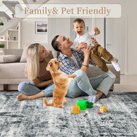 Garvee Modern Abstract Area Rug for High-Traffic Living Room, Bedroom, Kitchen, and Dining Spaces