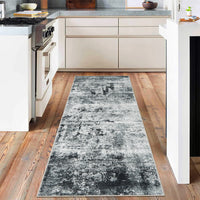 Garvee Modern Abstract Boho Washable Area Rug High-Traffic Areas Living Room Bedroom Kitchen Dining Grey 2x6