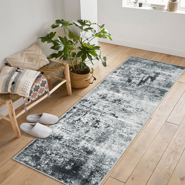 Garvee Modern Abstract Boho Washable Area Rug High-Traffic Areas Living Room Bedroom Kitchen Dining Grey 2x6