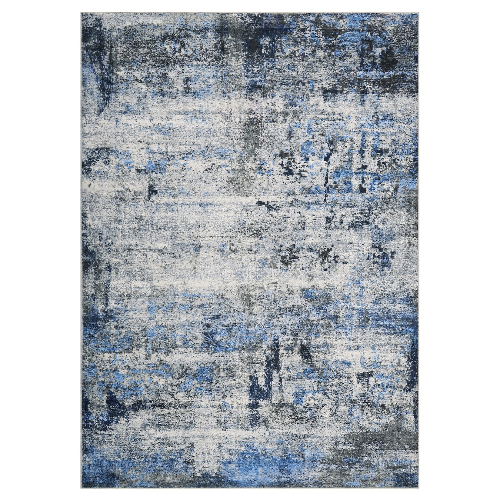 Garvee Modern Abstract Boho Washable Area Rug High-Traffic Areas Living Room Bedroom Kitchen Dining Blue 10x13