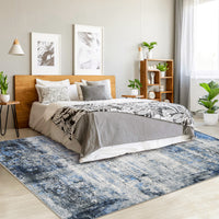 Garvee Modern Abstract Boho Washable Area Rug High-Traffic Areas Living Room Bedroom Kitchen Dining Blue 8x10