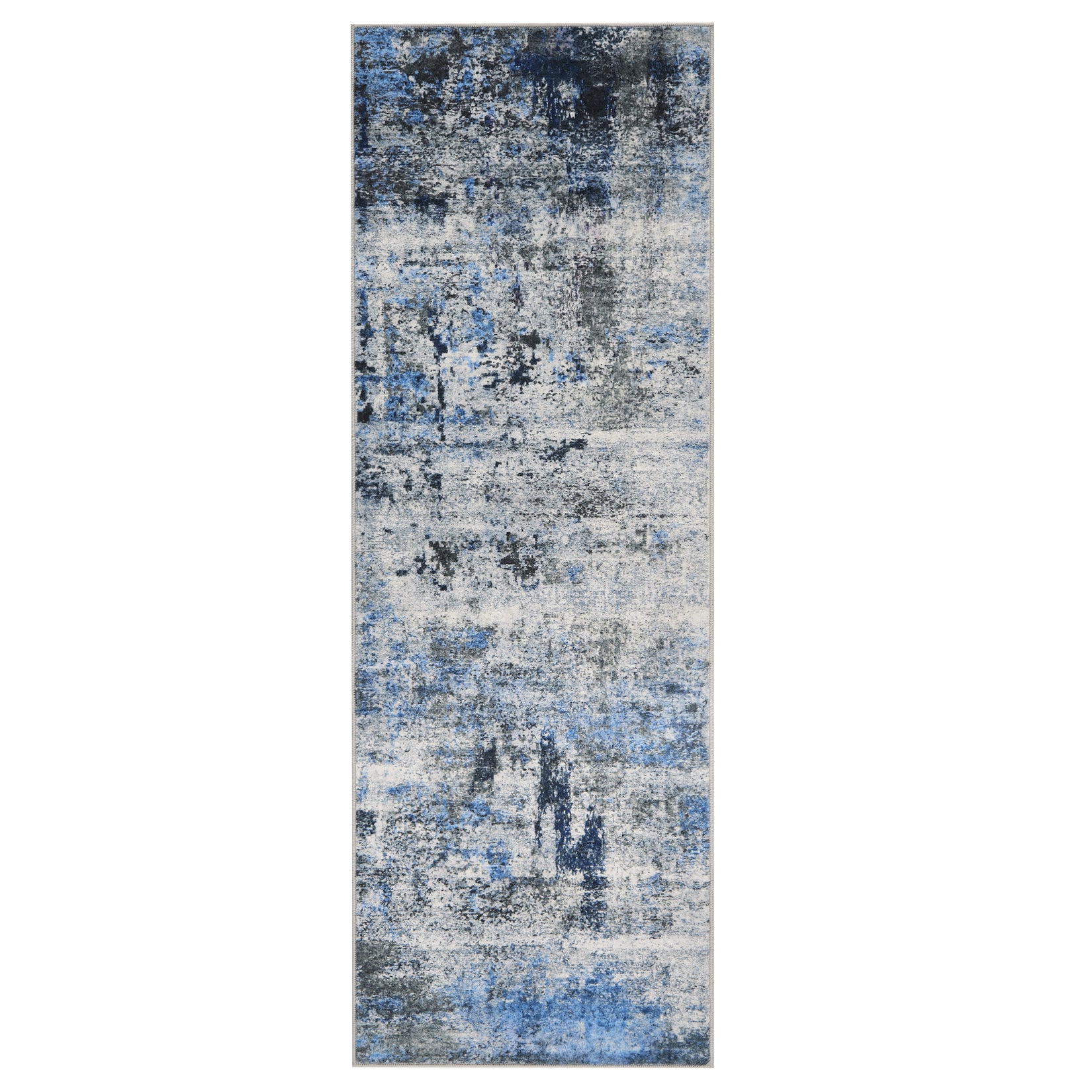 Garvee Modern Abstract Boho Washable Area Rug High-Traffic Areas Living Room Bedroom Kitchen Dining Blue 2x6