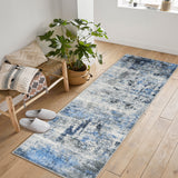 Garvee Modern Abstract Boho Washable Area Rug High-Traffic Areas Living Room Bedroom Kitchen Dining Blue 2x6 - Blue