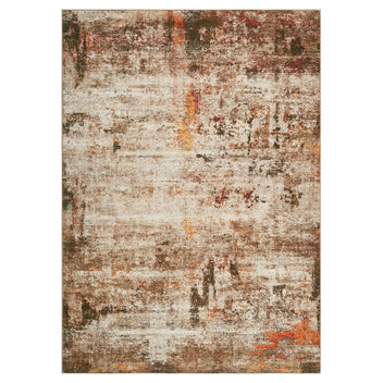 Garvee 6 ft x 9 ft Washable Area Rug, Non Slip Abstract Rug, Soft Faux Wool, Low Pile, Brown for Living Room Bedroom Dining Room