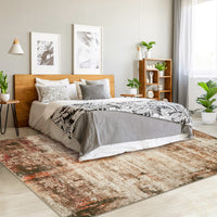 Garvee Modern Abstract Boho Washable Area Rug High-Traffic Areas Living Room Bedroom Kitchen Dining Camel 9x12