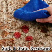 Garvee Modern Abstract Boho Washable Area Rug High-Traffic Areas Living Room Bedroom Kitchen Dining Camel 8x10