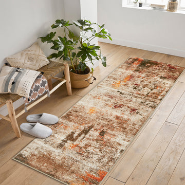 Garvee Modern Abstract Boho Washable Area Rug High-Traffic Areas Living Room Bedroom Kitchen Dining Camel 2x6