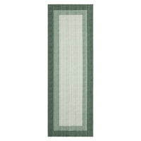 Garvee 2' x 6' Green Striped Border Runner Rug, Washable Low-Pile Carpet for Kitchen, Hallway, Entryway and Patio
