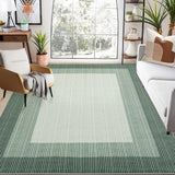 Garvee 9x12 Green Area Rug – Modern Gradient Living Room Rug, Washable Non-Slip Low Pile Carpet for Bedroom, Dining Room & Office - Green