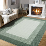 Garvee Large Area Rugs 8x10 Abstract Printed Living Room Rugs Stain-Resistant Contemporary Carpet Non-Slip Washable Bedroom Rugs Low Pile Foldable Rugs for Dining Room Office, Green - Green
