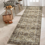 Garvee Persian Brown 2x6 Washable Runner Rug Runners Vintage Non Slip Kitchen Rug Bathroom Rug Oriental Brown Rug Low Pile Distressed Small Rug Entryway Living Room Bedroom Laundry Rug - Brown