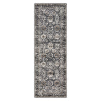 Garvee Persian Blue-Grey 2x6 Washable Runner Rug, Runner Vintage Rug Non Slip Kitchen Rugs Floral Distressed Indoor Entryway Rug Soft Bath Mat Stain Resistant Carpet for Hallway Laundry Bedroom