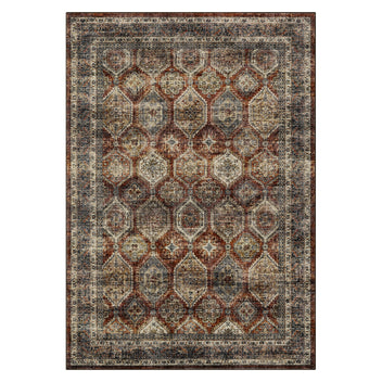 Garvee Persian Brown-Red 10x13 Large Area Rug for Living Room Washable Rugs Retro Rug for Bedroom Vintage Tribal Rug Non Slip Carpet Throw Rugs for Dining Room Stain Resistant Office Rug Classroom Rug