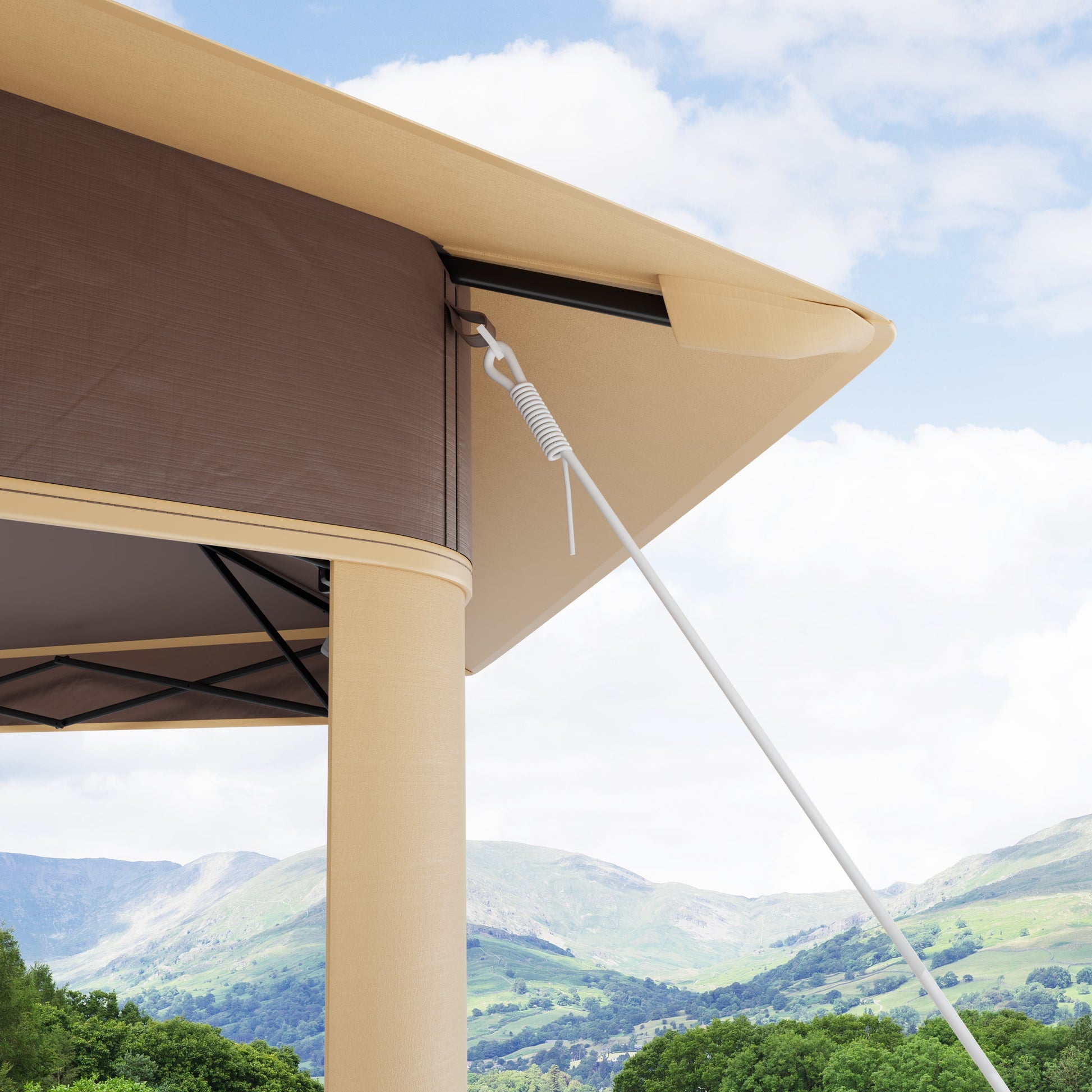 Garvee 13'x13' Hexagonal Pop-Up Gazebo Tent with Mosquito Netting - 6-Sided Instant Outdoor Canopy, Sun Shelter Pavilion for Patio, Khaki & Beige