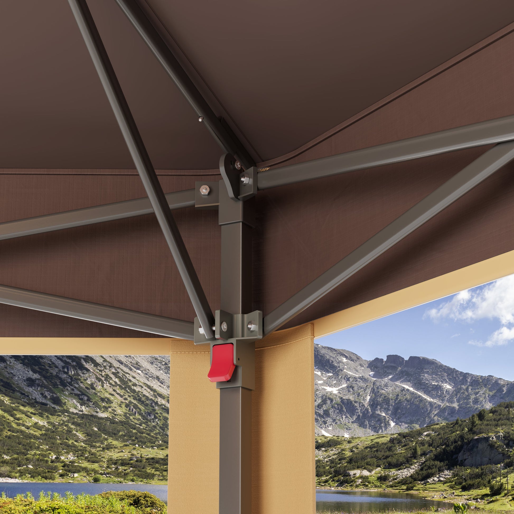 Garvee 13'x13' Hexagonal Pop-Up Gazebo Tent with Mosquito Netting - 6-Sided Instant Outdoor Canopy, Sun Shelter Pavilion for Patio, Khaki & Beige