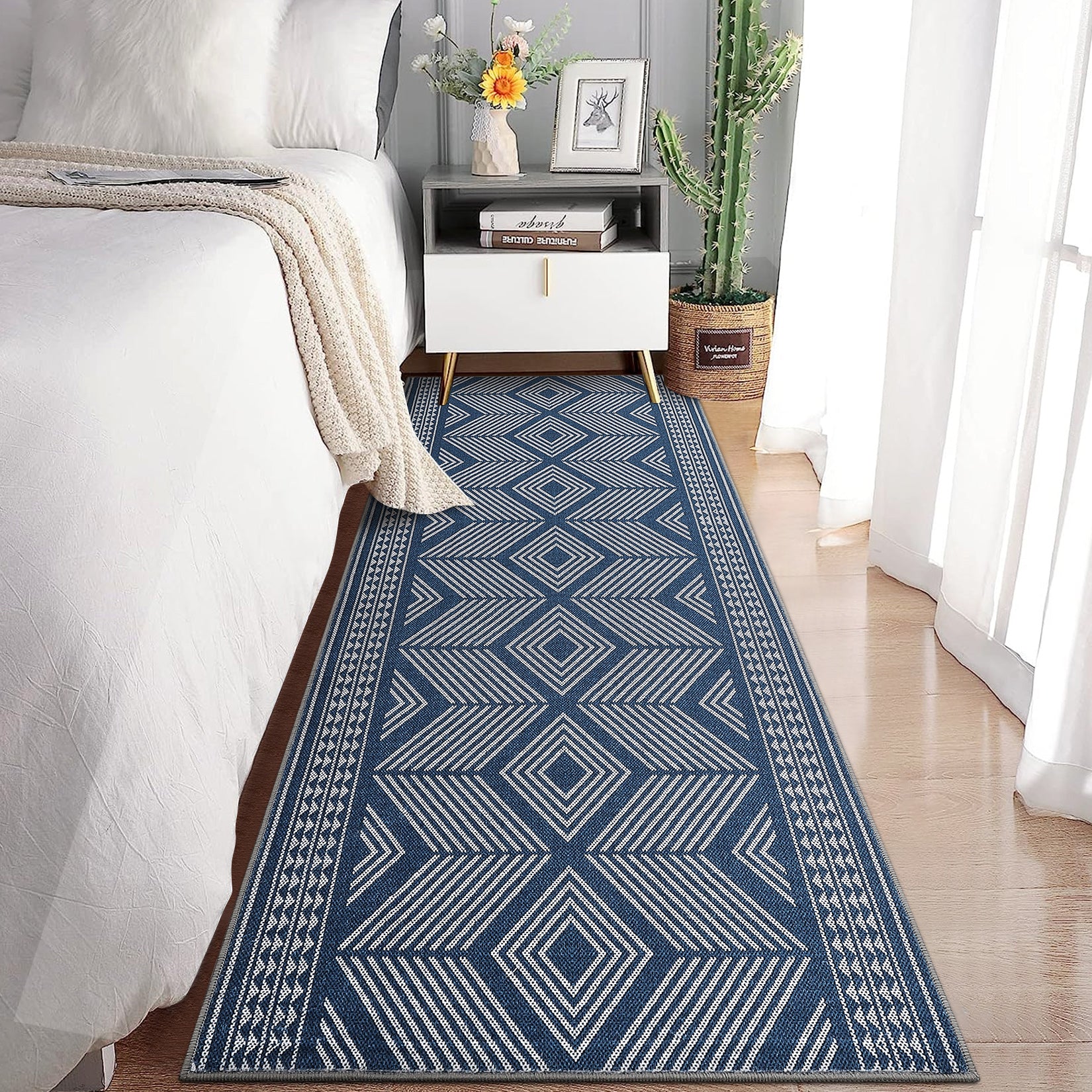 Garvee Hallway Rugs 2x6 Modern Geometric Area Rugs with Non-Slip Backi