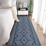 Garvee Hallway Rugs 2x6 Modern Geometric Area Rugs with Non-Slip Backing, Stain-Resistant Low Pile Runner Rugs, Washable Contemporary Accent Rugs for Entryway, Laundry, Blue - Blue