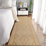 Garvee Hallway Rugs Natural 2x6 Modern Geometric Area Rugs with Non-Slip Backing, Stain-Resistant Low Pile Runner Rugs, Washable Contemporary Accent Rugs for Entryway, Laundry - Natural
