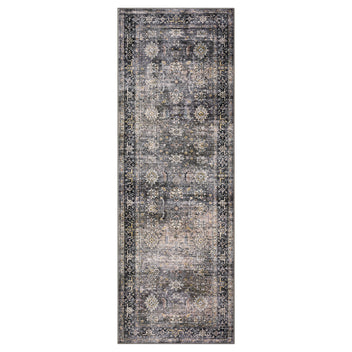 Garvee Oriental Green Camel 2x6 Runner Rugs Vintage Printed Hallway Rugs with Non-Slip Backing, Stain-Resistant Oriental Area Rugs, Washable Farmhouse Low Pile Rugs for Kitchen, Laundry