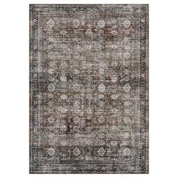 Garvee 4' x 6' Washable Oriental Area Rug, Non‑Slip Retro Red Distressed Carpet, Soft Low‑Pile Vintage Rug for Living Room, Bedroom & Office