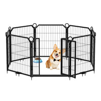Garvee Dog Playpen Outdoor, 24 inch 8 Panels Dog Pen Indoor Heavy Duty Puppy Exercise Pen Metal Pet Fence for RV Camping/Yard/Garden
