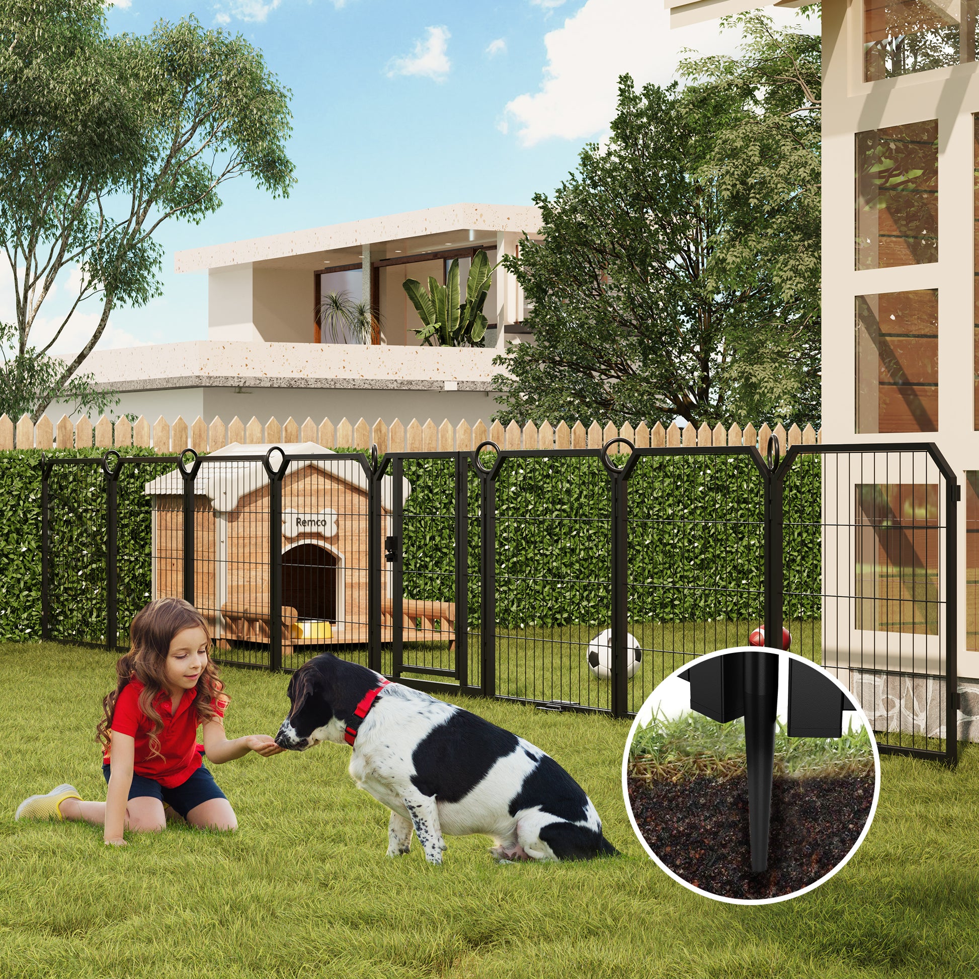 Garvee Dog Playpen Outdoor, 40 inch 16 Panels Dog Pen Indoor Heavy Duty Puppy Exercise Pen Metal Pet Fence for RV Camping/Yard/Garden