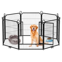 Garvee Dog Playpen Outdoor, 32 inch 8 Panels Dog Pen Indoor Heavy Duty Puppy Exercise Pen Metal Pet Fence for RV Camping/Yard/Garden