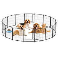 Garvee Dog Playpen Outdoor, 32 inch 16 Panels Dog Pen Indoor Heavy Duty Puppy Exercise Pen Metal Pet Fence for RV Camping/Yard/Garden