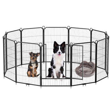 Garvee Dog Playpen Outdoor, 40 inch 12 Panels Dog Pen Indoor Heavy Duty Puppy Exercise Pen Metal Pet Fence for RV Camping/Yard/Garden