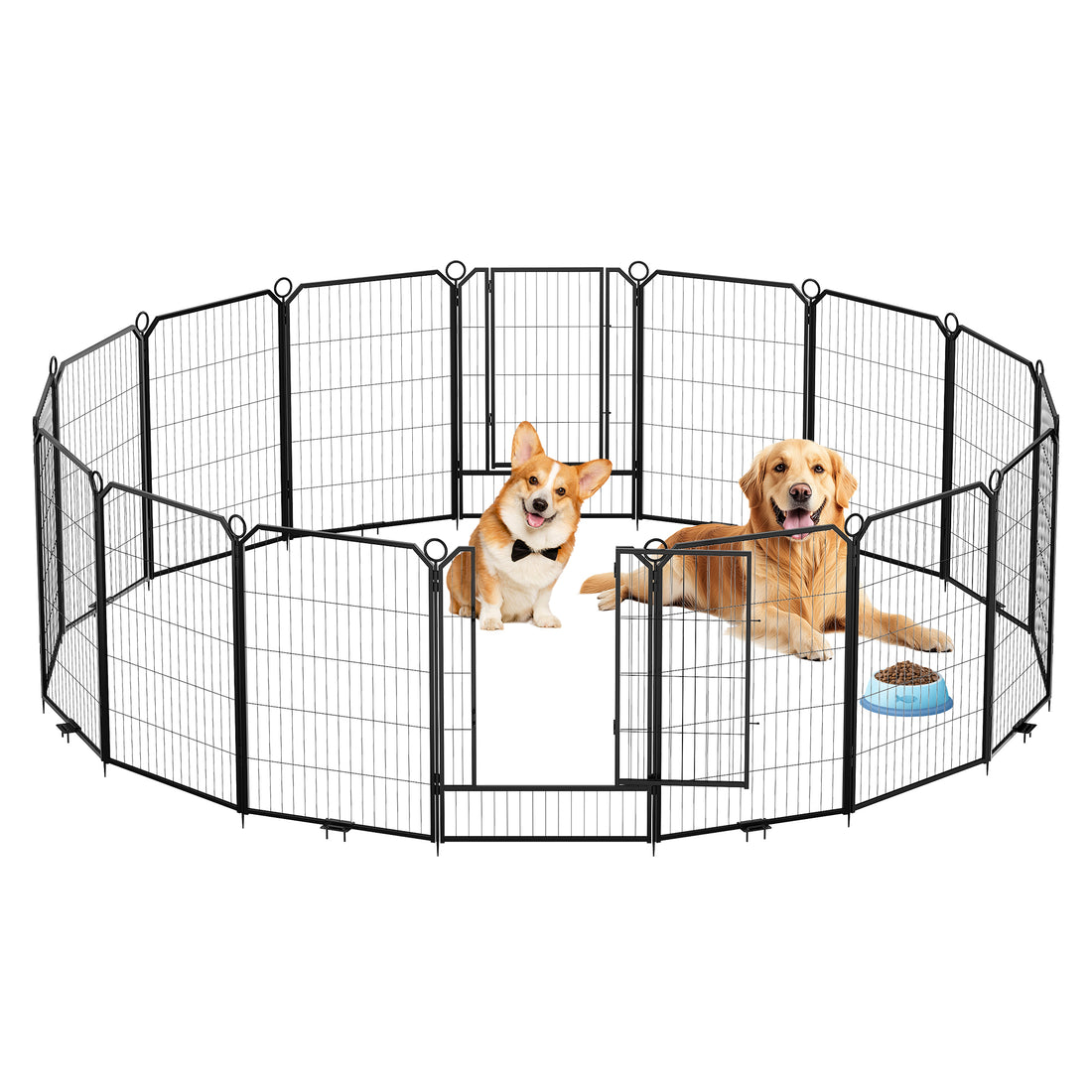 Garvee Dog Playpen Outdoor, 40 inch 16 Panels Dog Pen Indoor Heavy Duty Puppy Exercise Pen Metal Pet Fence for RV Camping/Yard/Garden