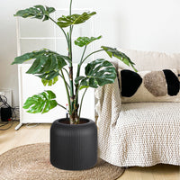 Garvee 14 Inch Tall Round Planters Set of 2, Self Watering Flower Pots with Water Level Monitor and 2 Trays, for Living Room, Bedroom Office, Patio, Porch, Garden