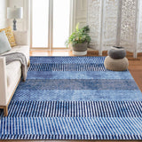 Garvee Modern Easy Area Rug Machine Washable Non-Slip Low Pile Stripe Pattern Rug for Living Room Bedroom Entryway, Blue, 5'X 7' - Blue