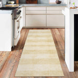 Garvee Modern Easy Area Rug Machine Washable Non-Slip Low Pile Stripe Pattern Rug for Living Room Bedroom Entryway, Beige, 2'x 6' - Beige