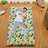 Garvee Japanese Futon Mattress, Modern Foldable Thick Tatami Floor Mat with Lemon Pattern, Twin Size Portable Washable Sleeping Mat with Comfortable Foam for Camping, Dormitory, Light Grey - Light Gray