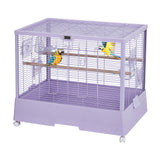 Garvee Bird Cage, Metal Cage Standing Birdcage with Play Top, Monitor and Light System, Flight Cage with Side-Out Tray for Parrots Cockatiels Conures Parakeets Lovebirds Budgie Finch, Purple - Purple