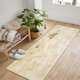 Garvee Gold 2x6 Modern Abstract Washable Runner Rug with Rubber Backing Non Slip Soft Hallway Carpet - Gold