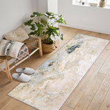 Garvee Grey 2x6 Modern Abstract Washable Runner Rug with Rubber Backing Non Slip Soft Hallway Carpet - Gray