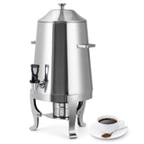 Garvee 3.5 Gal Coffee Urn, 13 L Stainless Steel Beverage Dispenser, Hot Drinks Dispenser with Fuel Tray, Heating Coffee Cocoa Milk Dispenser for Parties, Hotels, Buffets, Sliver - Silver