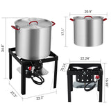Garvee 60 Qt. Seafood Boil Pot with Basket, Outdoor Aluminum Propane Seafood Boiler with 110,000 BTUs Propane Burner and 10 PSI Regulator for Cooking Crawfish, Crab, Shrimp, Lobster