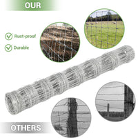 Garvee Heavy Duty 9GA Cattle Fence 4x164 FT - Thick Galvanized Steel w/Reinforced Joints for Livestock Farm Horse Protection