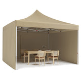 Garvee 10 x 10 Pop Up Canopy Tent, Commercial Instant Shade Canopy with 3 Removable Sidewalls, Heavy Duty Outdoor Canopy with Wheeled Carry Bag, Stakes and Nails, Khaki - Khaki