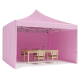 Garvee 10 x 10 Pop Up Canopy Tent, Commercial Instant Shade Canopy with 3 Removable Sidewalls, Heavy Duty Outdoor Canopy with Wheeled Carry Bag, Stakes and Nails, Pink - Barbie Pink