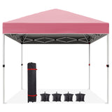 Garvee Pop Up Canopy, 10' X 10' Patio Portable Canopy Tent with 3 Adjustable Heights and Wheeled Bag, Patented Center Lock Instant Shade with Waterproof Cover, Outdoor Folding Sun Shelter,Barbie Pink - Barbie Pink