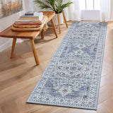 Garvee Vintage Runner Rug 2 x 6 Washable Oriental Medallion Hallway Rug with Non-Slip Backing, Floral Print Carpet Runner, Soft Low Pile Area Rug for Kitchen, Bedroom, Laundry, Blue - Blue