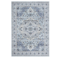 Garvee Oriental Vintage Floral Print Non-Slip Area Rug for Living Room, Bedroom, Office - Soft Low Pile Washable Accent Rug