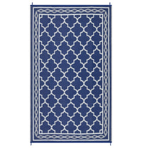 Garvee Outdoor Dark Blue 6x9 Rug, Waterproof Reversible Plastic Straw with UV Resistance, Easy Cleaning, Patio Porch Deck Balcony Camping