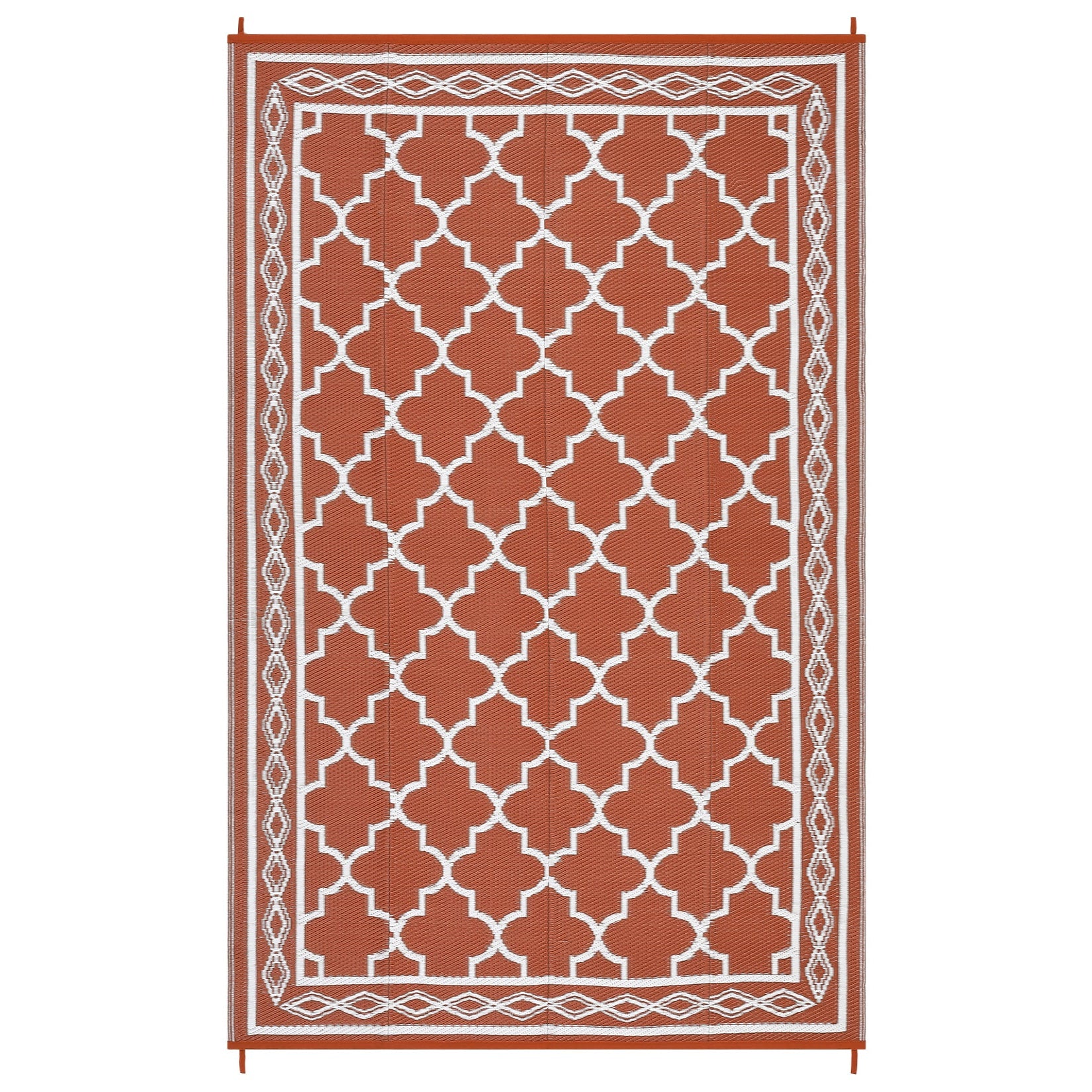 Garvee Outdoor Brick Red 9x18 Large Waterproof Reversible Plastic Straw Rugs, Easy Cleaning Patio Camping Carpet, All-Weather Outside Rugs for RV Patio Porch Deck Balcony