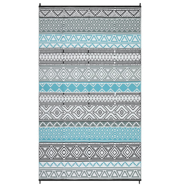 Garvee Outdoor Blue & Gray 8x10 Area Rug Plastic Water-Resistant Non-Slip Fade-Resistant Lightweight Portable Camping Picnic Mat