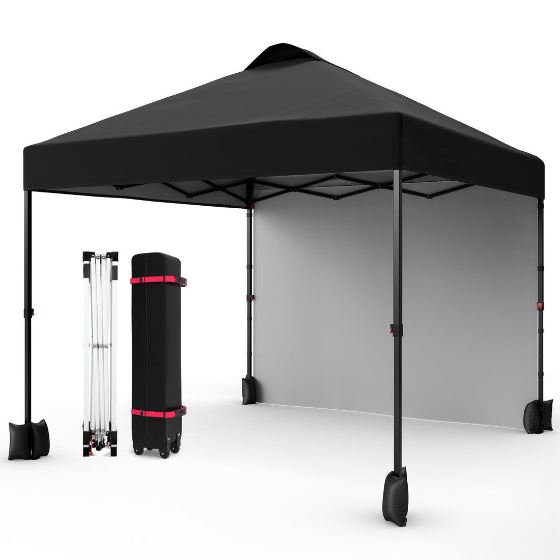 Garvee 10'x10' Pop Up Tent, Pop Up Canopy With Sidewall, UPF 50+, Easy to Set Up Outdoor Canopy, Adjustable Portable Gazebo for Parties, Camping, Gazebo With Wheel Cover Bag, 4 Sand Bags, 4 Ropes and 8 Spikes